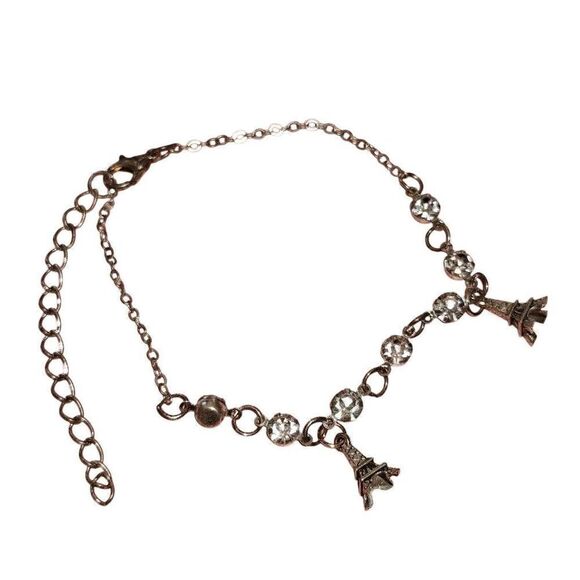 Silver Crystal Paris Inspired Charm Bracelet - Picture 1 of 2